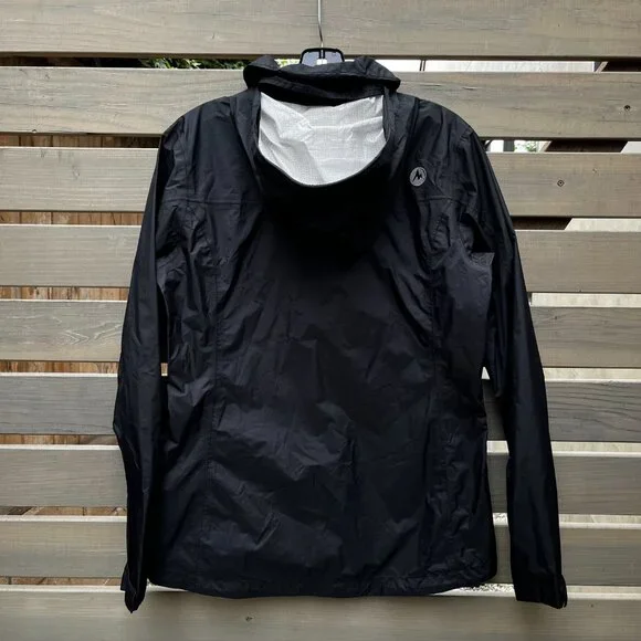 Marmot Women's PreCip Eco Jacket Size S Black Waterproof Taped Seams Hood - Picture 3 of 13